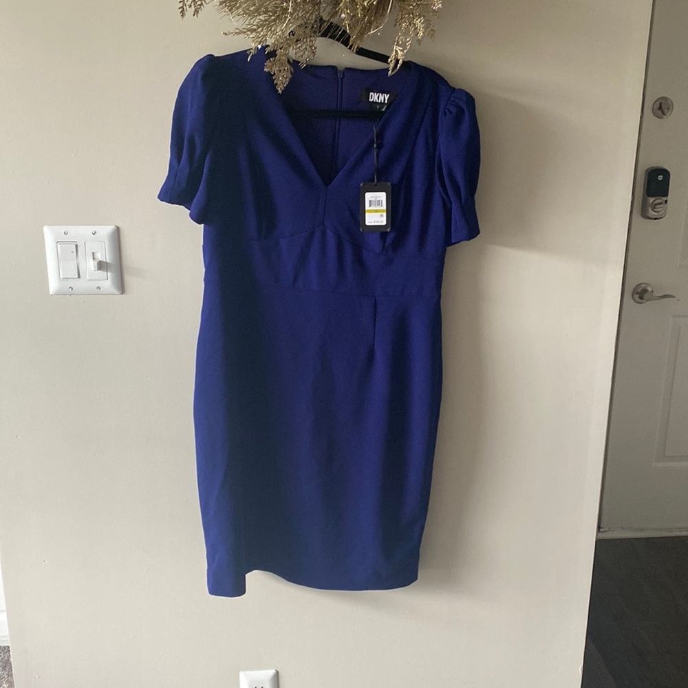 Blue DKNY zip back dress